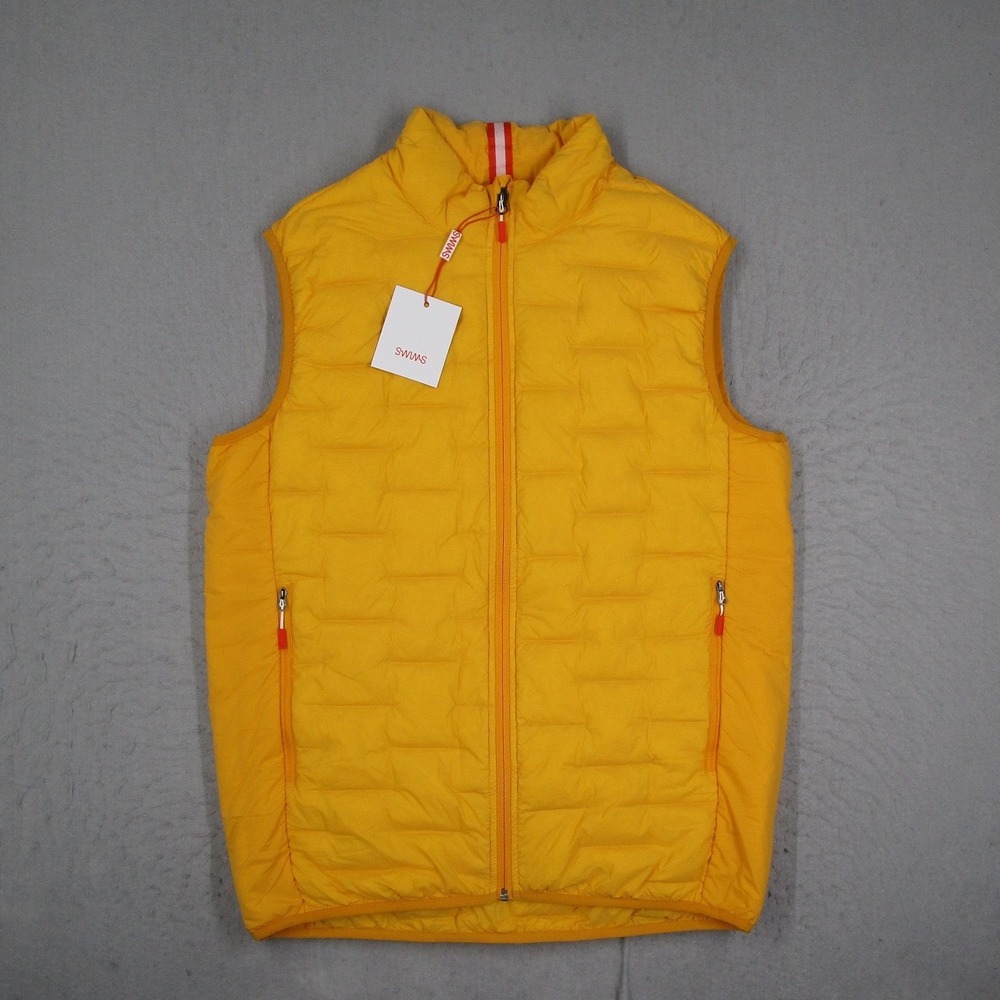 SWIMS Lofoten Seamless Down Vest Mens Large Goldenrod Yellow Puffer SWW120C1PF